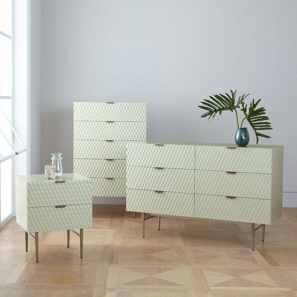 Audrey 5Drawer Dresser Parchment West Elm UK